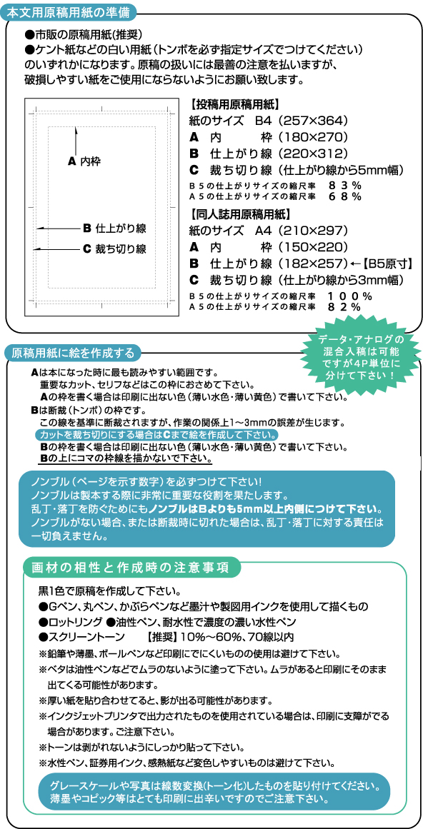 アナログ冊子印刷原稿／（本文）作成