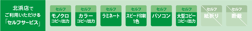 カンプリ北浜店　セルフサービスのご案内